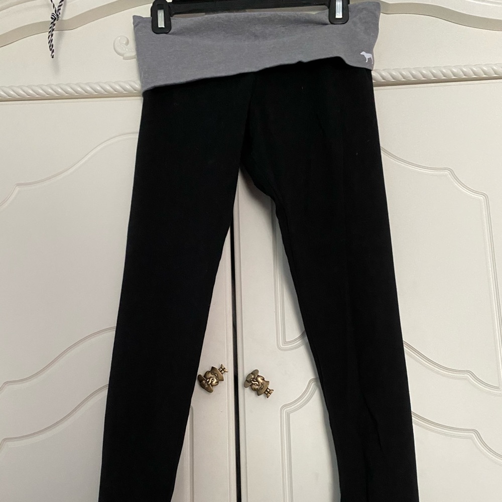victoria secret pink black and gray leggings